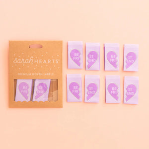 Best Friend Heart Woven Label, 1 set