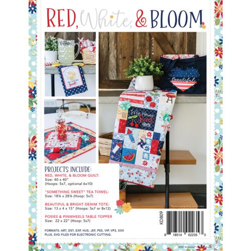 Red, White & Bloom Quilt (Machine Embroidery)