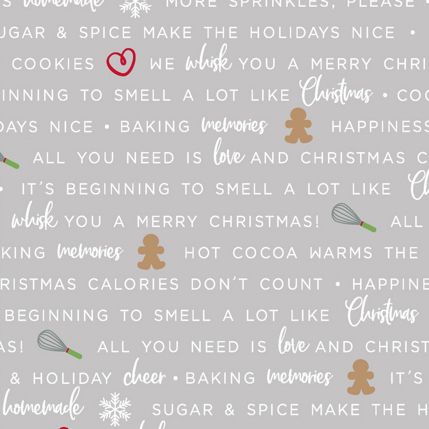 Kimberbell Christmas Jingle & Whisk - Grey Holiday Baking Phrases