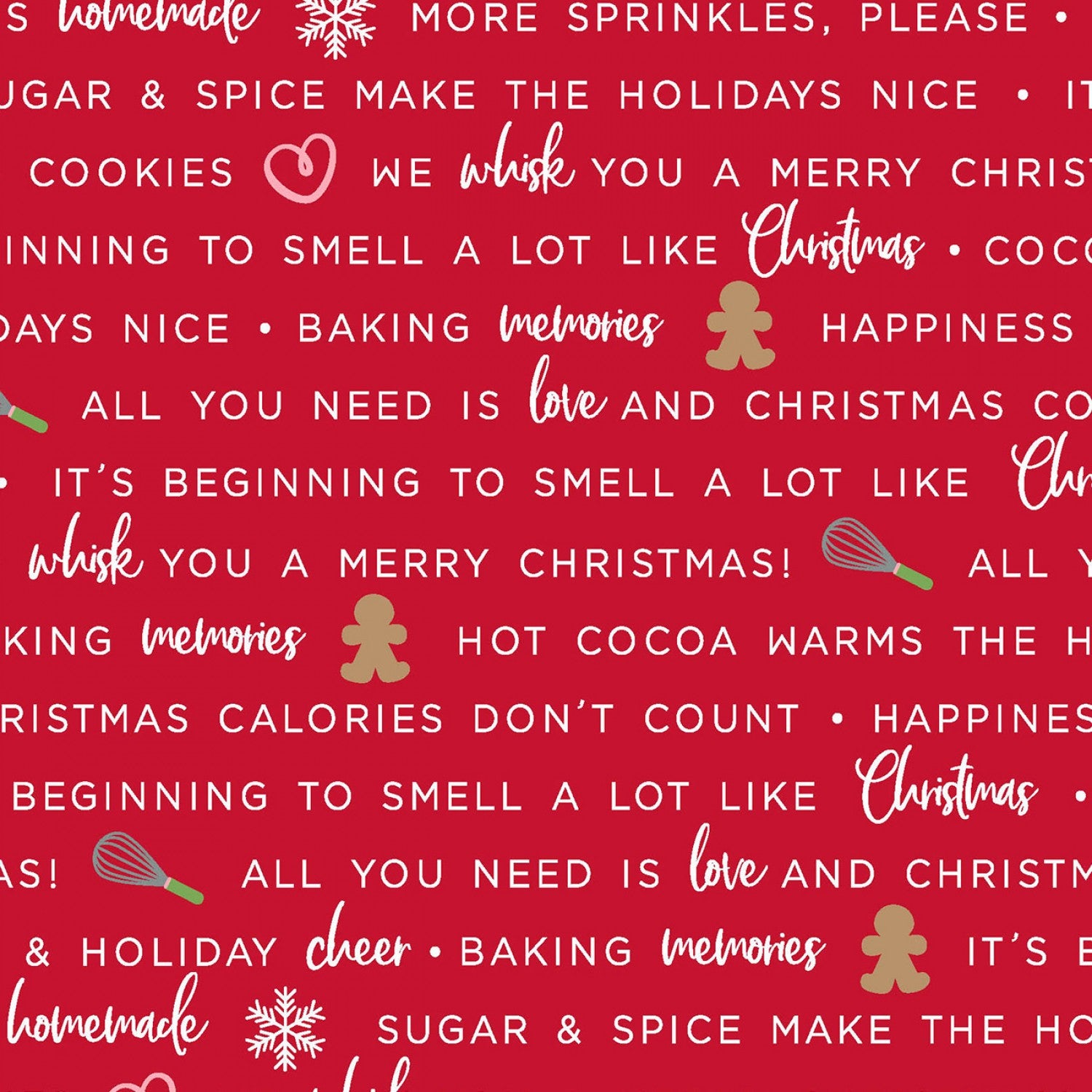 Kimberbell Christmas Jingle & Whisk - Red Holiday Baking Phrases