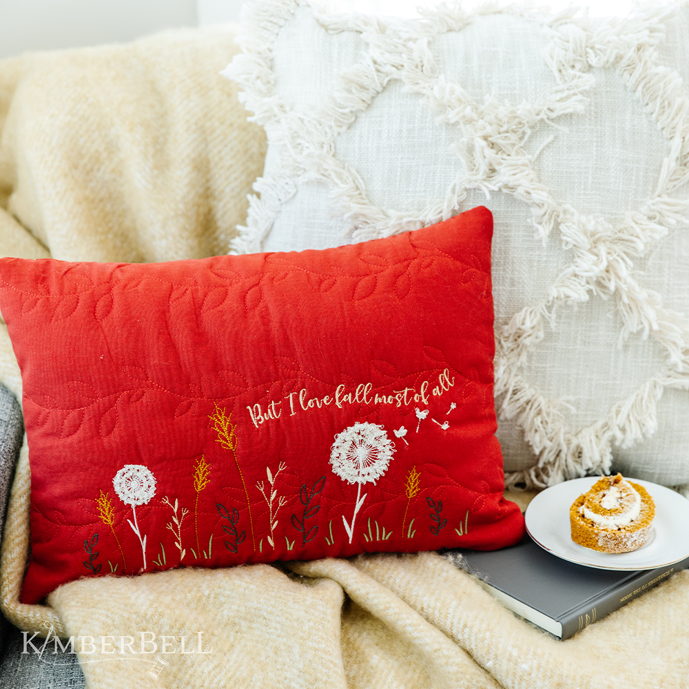 Kimberbell Embroidery Club: September 2023 – Fall Lumbar Pillow (design only)