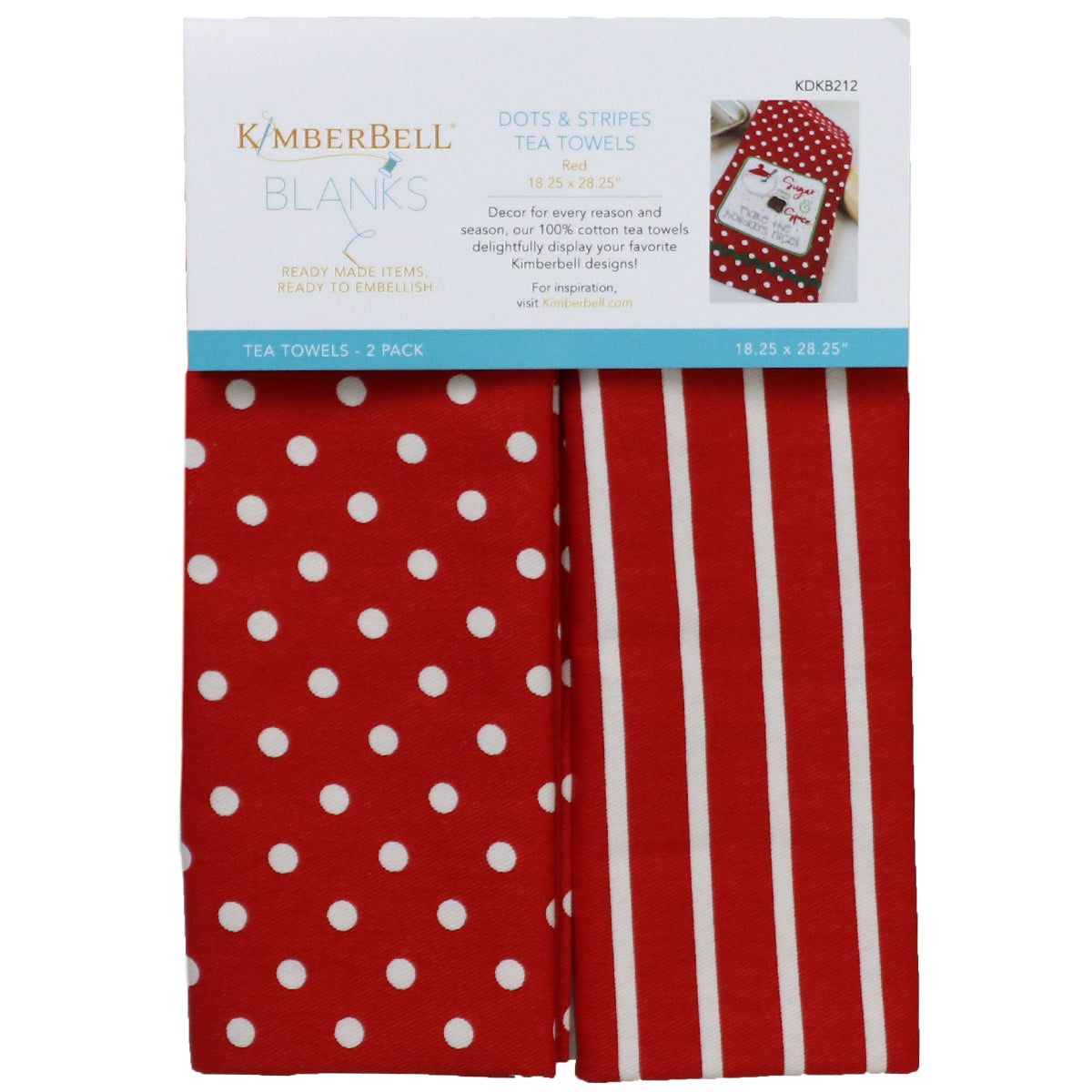 Dots & Stripes Tea Towels - Red