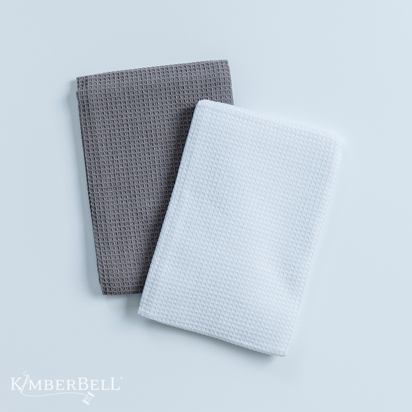 Tea Towels Blanks, Waffle Weave, White & Grey