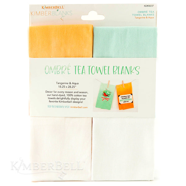 Ombre Tea Towel Blanks - Orange/Aqua