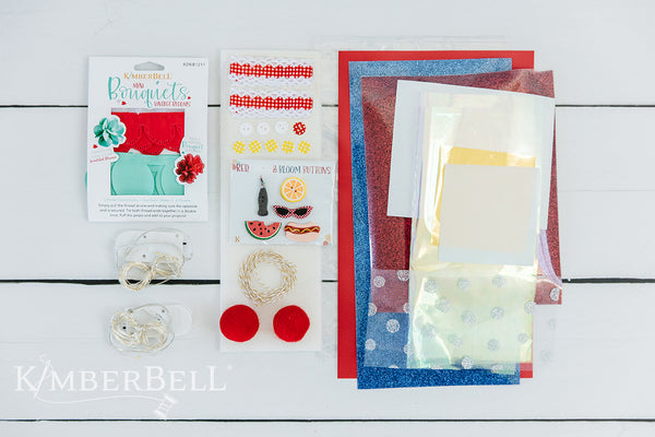 Red, White, & Bloom Embellishment Kit
